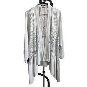 Miss Me Y2K Vintage Lace Inset Duster / Handkerchief Hem Mint Green Size Women L